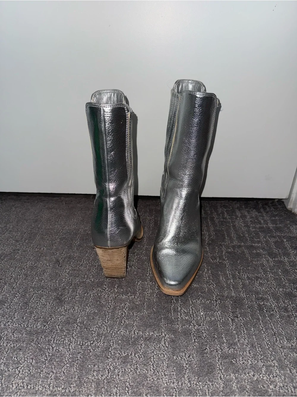 Metallic Silver Women’s Boots